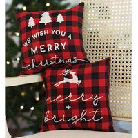 Thumbnail for Merry and Bright Buffalo Check Pillow - The Fox Decor
