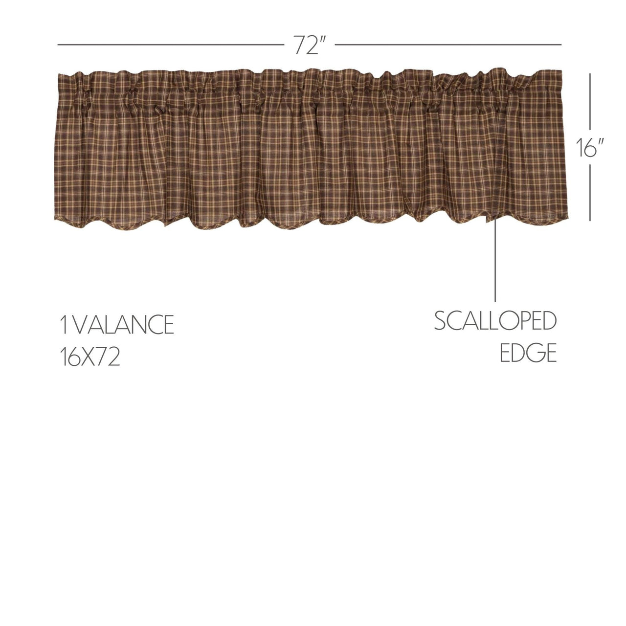 Prescott Valance Curtain Scalloped 16x72 - The Fox Decor