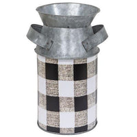 Thumbnail for Black & White Buffalo Check Milk Can, Small - The Fox Decor