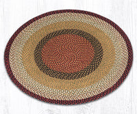 Thumbnail for Burgundy/Mustard Braided Round Rug - Earth Rugs