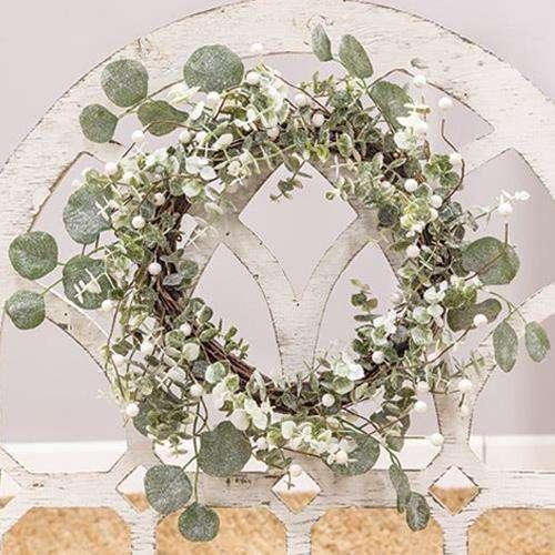 Glitter Frosted Eucalyptus Wreath - The Fox Decor