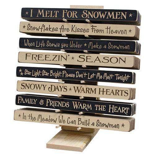 ^18" Snowman Engraved Sign Assortment - The Fox Decor