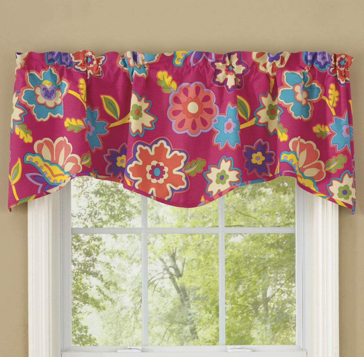 Patio Party Lined Wave Curtain Valance 58" x 18"