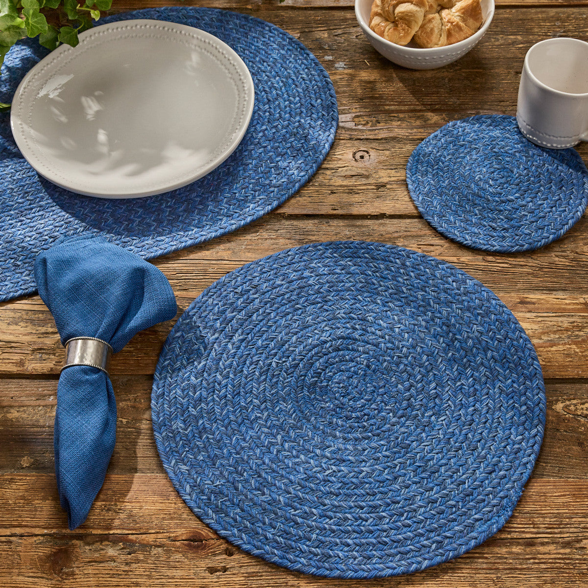 Spice Bin Braided Table Runner 36"L - Blue Spice Set of 2 Park Designs