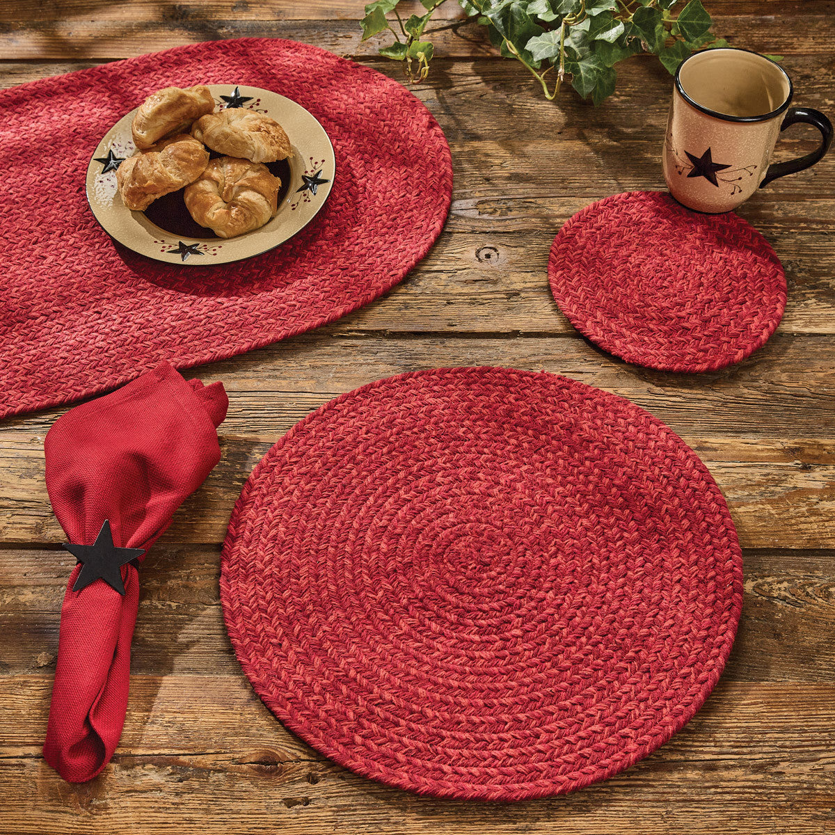 Spice Bin Braided Table Runner 36"L - Paprika Set of 2 Park Designs