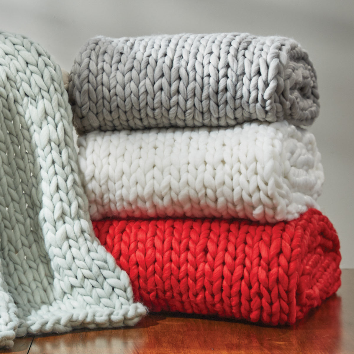 Chunky Knit Throw - Fog Park Designs