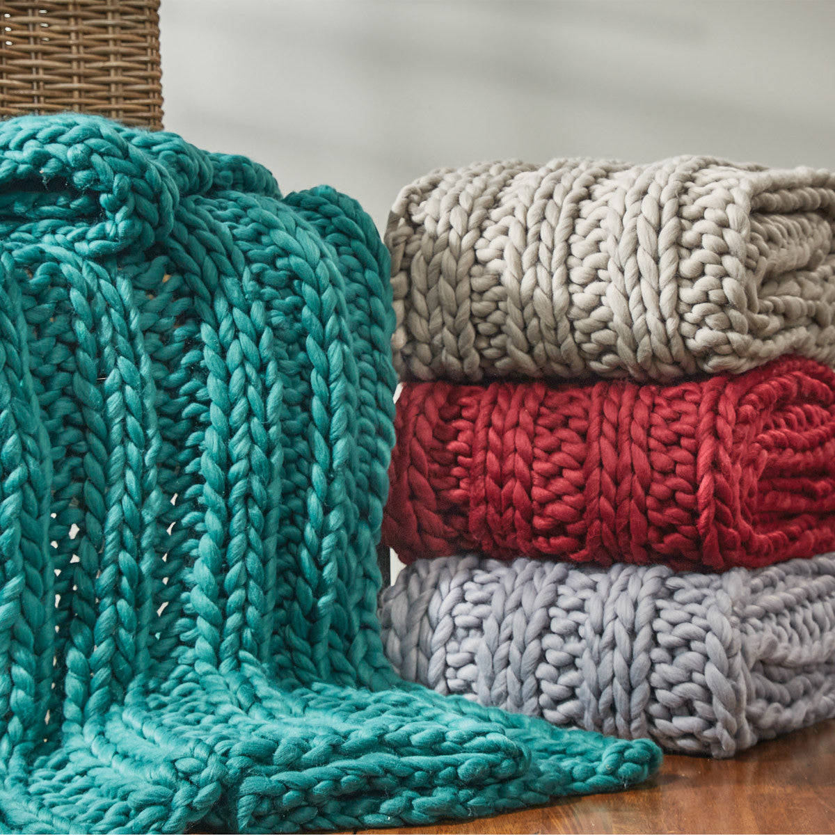 Chunky Ribbed Knit Throw - Alpine Park Designs