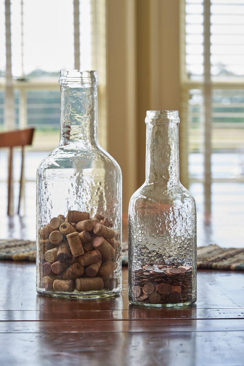 Hammered Hand Blown Glass Bottle Vase - Tall - Park Designs