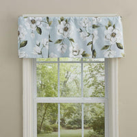 Thumbnail for Magnolia Floral Lined Pleat Valance - Blue Split P - The Fox Decor