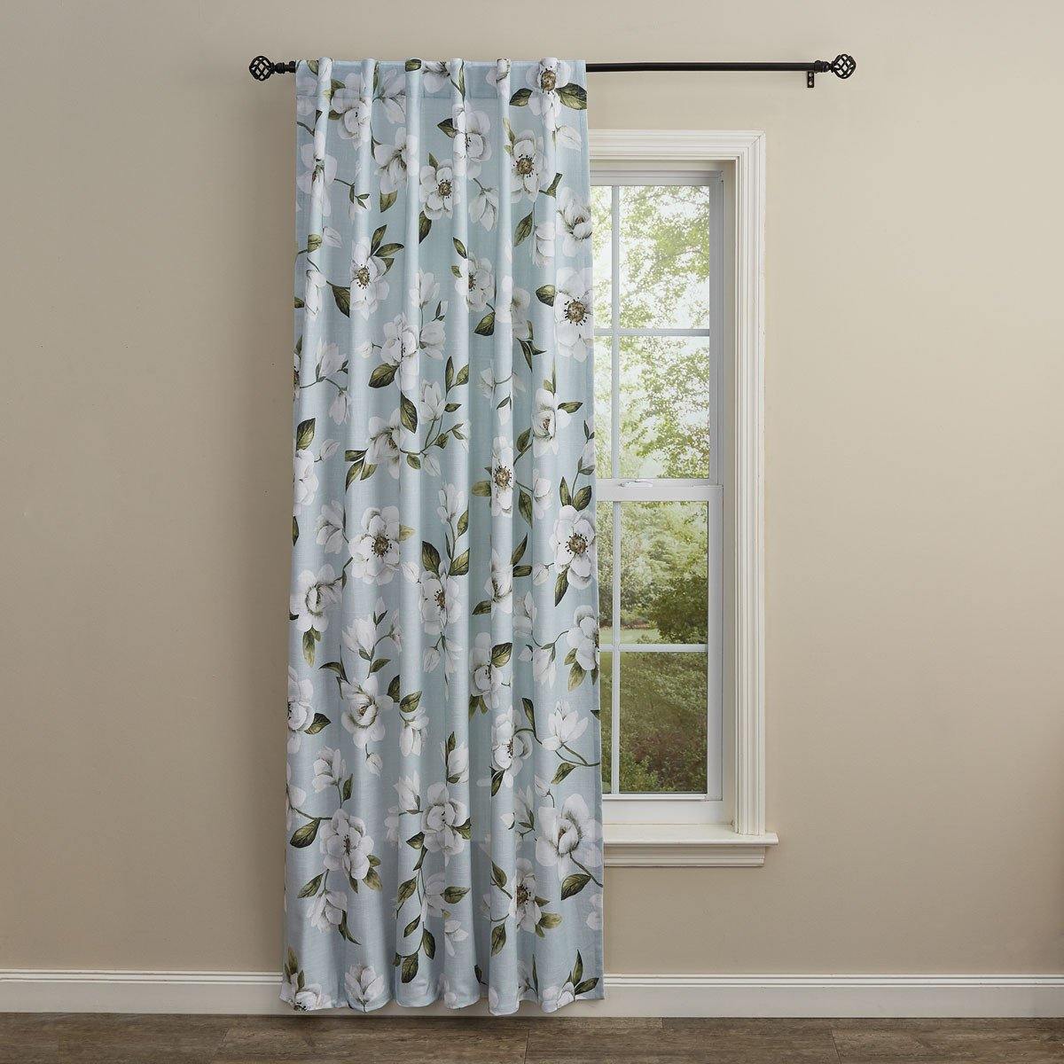 Split P Magnolia Floral Print Curtain Panel - 50'' x 84" - Blue Park Designs - The Fox Decor