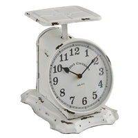Thumbnail for Distressed White Metal Weight Scale Table Clock Park Designs