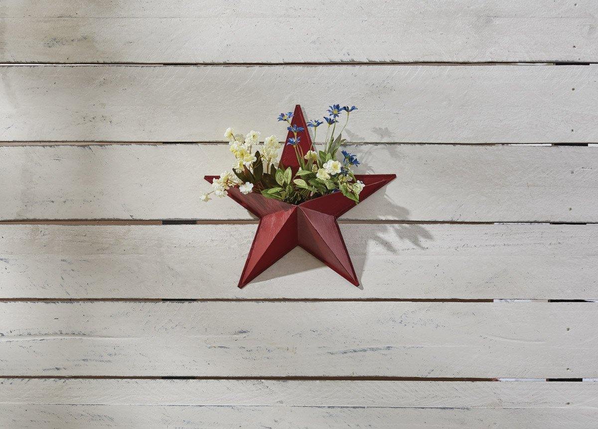 14" Star Wall Pocket - Red, Set of 2 - Park Designs - The Fox Decor
