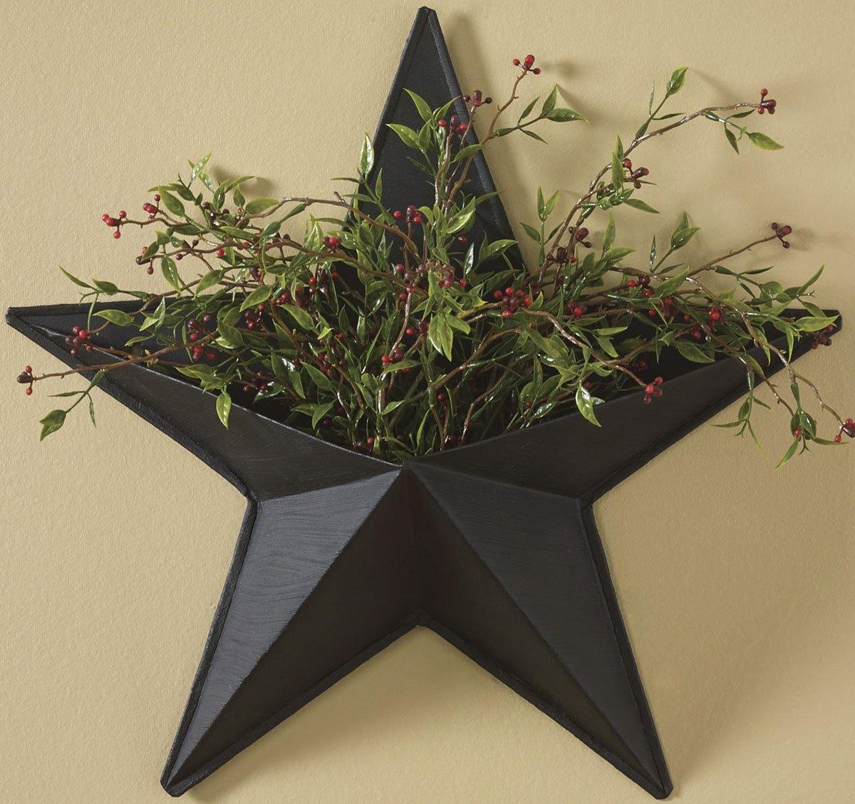 14" Star Wall Pocket - Black  - Park Designs - The Fox Decor