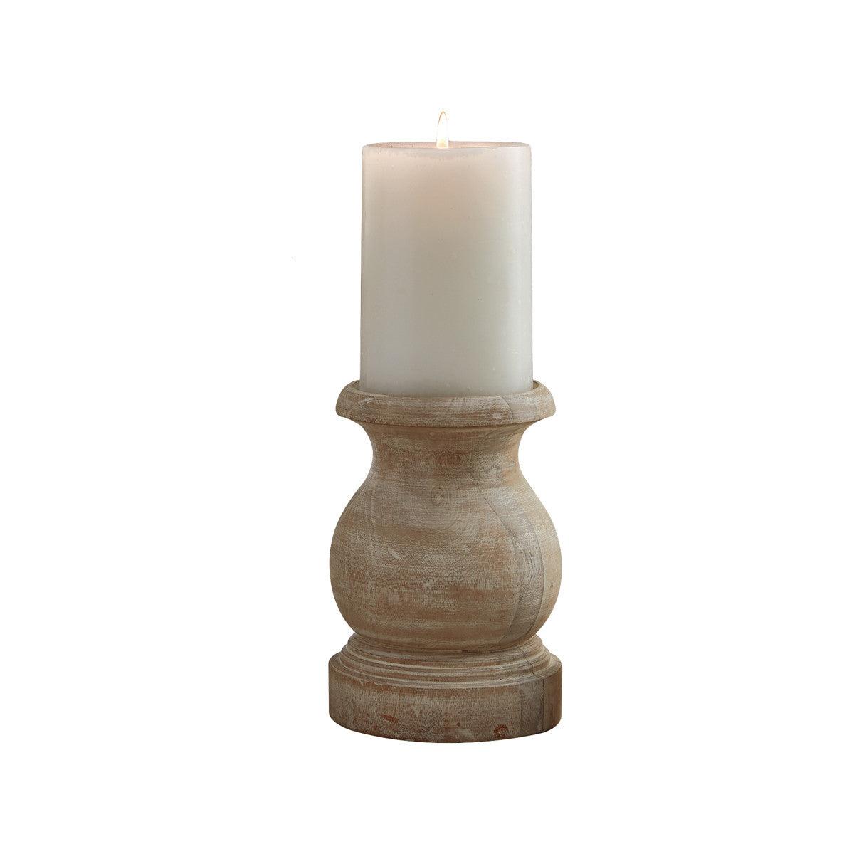Jenny Candlestick White Washed - Fat Park Designs - The Fox Decor