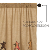 Thumbnail for Stratton Burlap Applique Star Tier Curtain Set of 2 L24xW36 - The Fox Decor