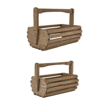 Thumbnail for Rustic Wood Baskets - Set of 2 Park Designs