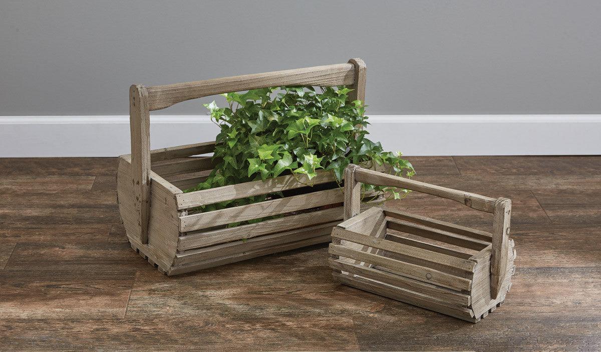 Rustic Wood Baskets - Set of 2 Park Designs - The Fox Decor
