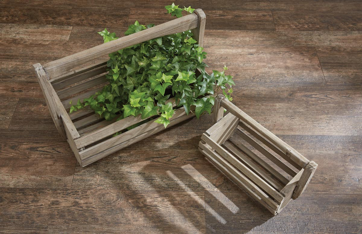 Rustic Wood Baskets - Set of 2 Park Designs