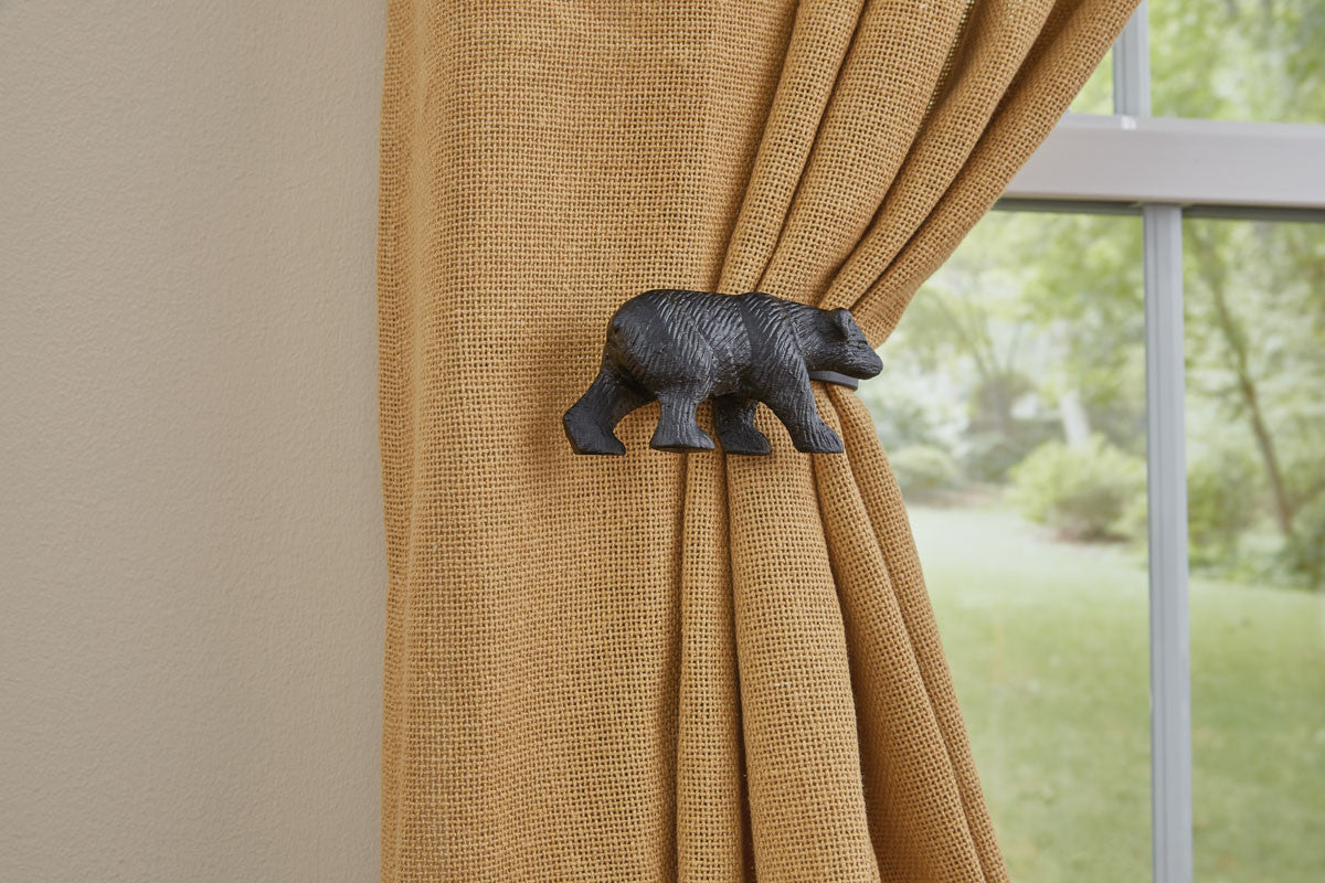 Black Bear Curtain Tie Backs - Set Of 2 Park Designs