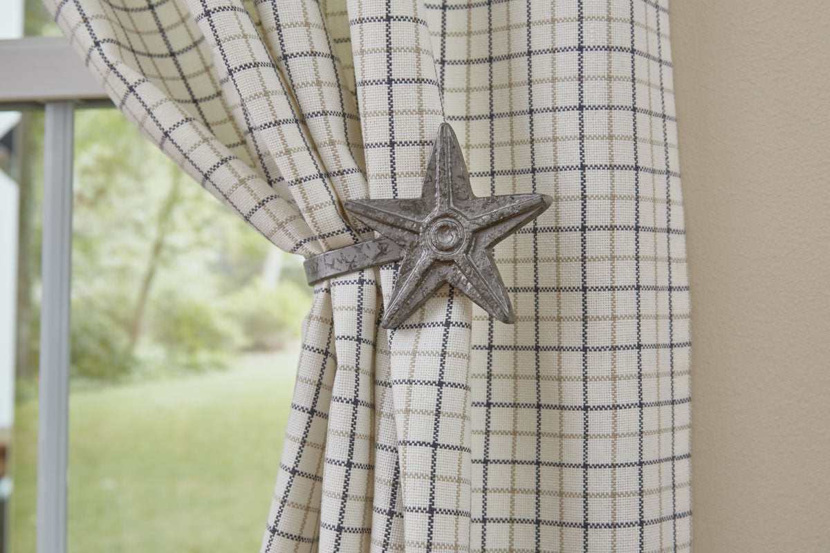 Star Curtain Tie backs - Galvanized Set Of 2 Park Designs
