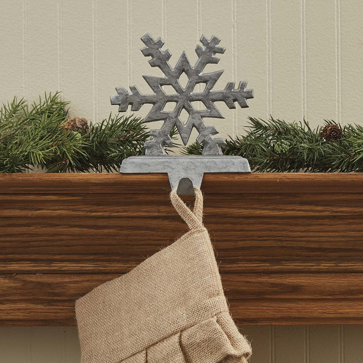 Snowflake Stocking Hanger - Galvanized Set of 2 Park Designs
