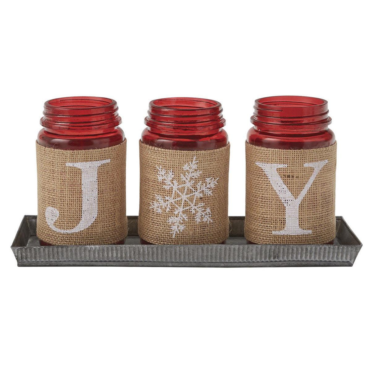 Joy Mason Jar Tray With Jars - Park Designs