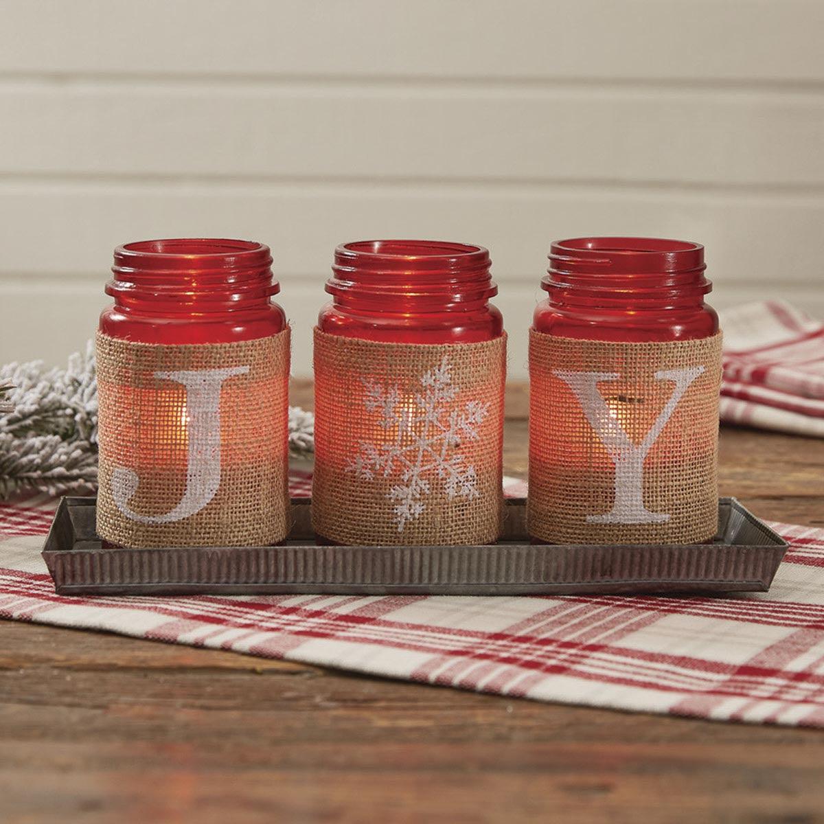 Joy Mason Jar Tray With Jars - Park Designs - The Fox Decor