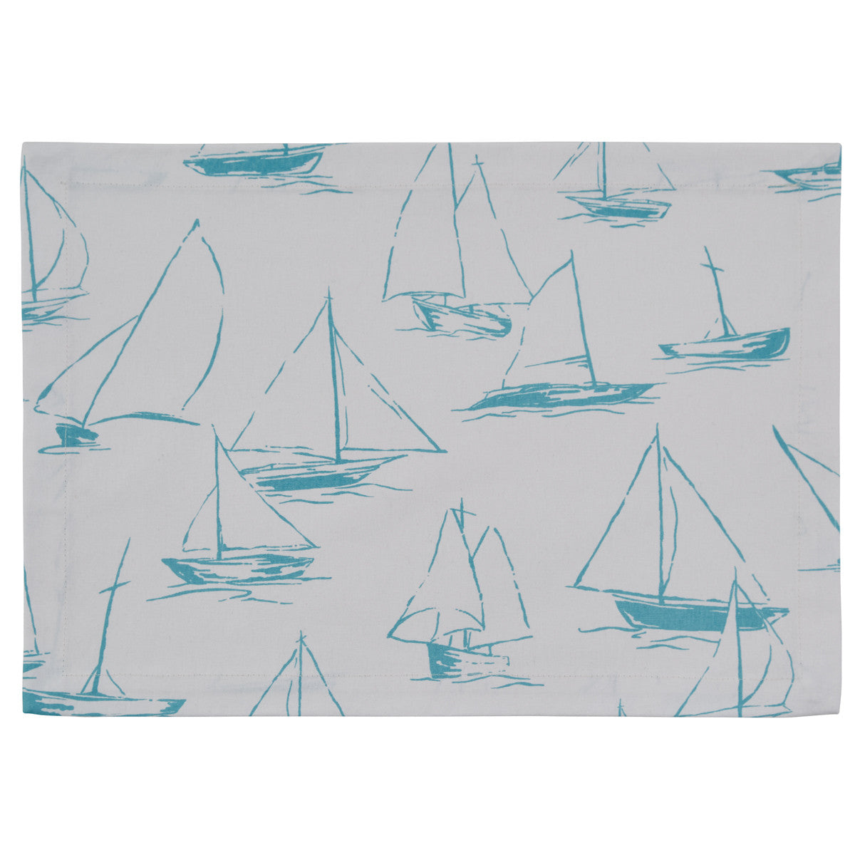 Sky Blue Sailboat On White Placemat - Set Of 6 Park Designs