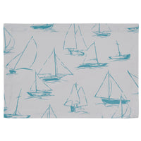 Thumbnail for Sky Blue Sailboat On White Placemat - Set Of 6 Park Designs