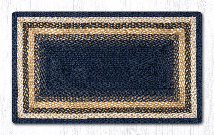 Light Blue/Dark Blue/Mustard Braided Area Rugs - Earth Rugs