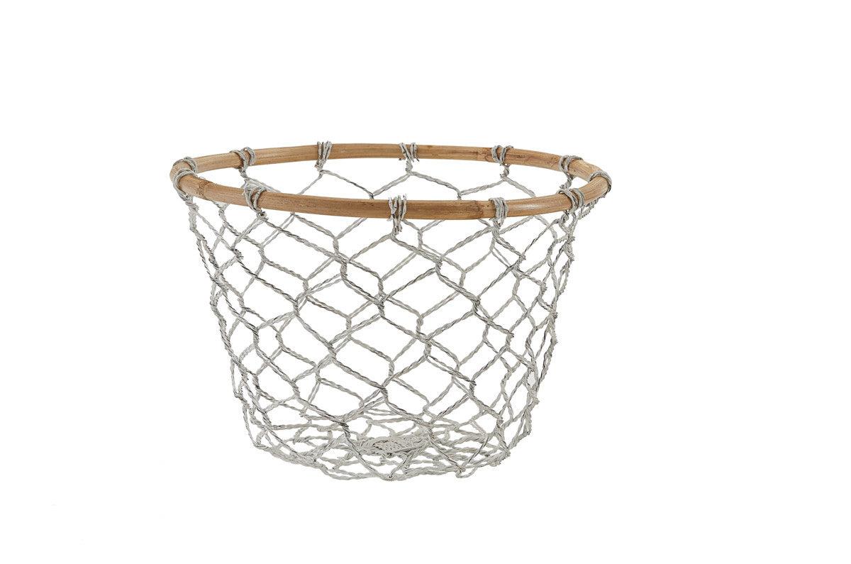 Round Fishnet Wire And Wood Baskets - Set of 3 Park Designs - The Fox Decor