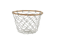 Round Fishnet Wire And Wood Baskets - Set of 3 Park Designs - The Fox Decor