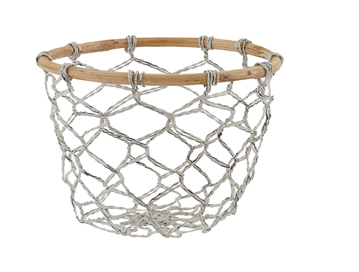 Round Fishnet Wire And Wood Baskets - Set of 3 Park Designs