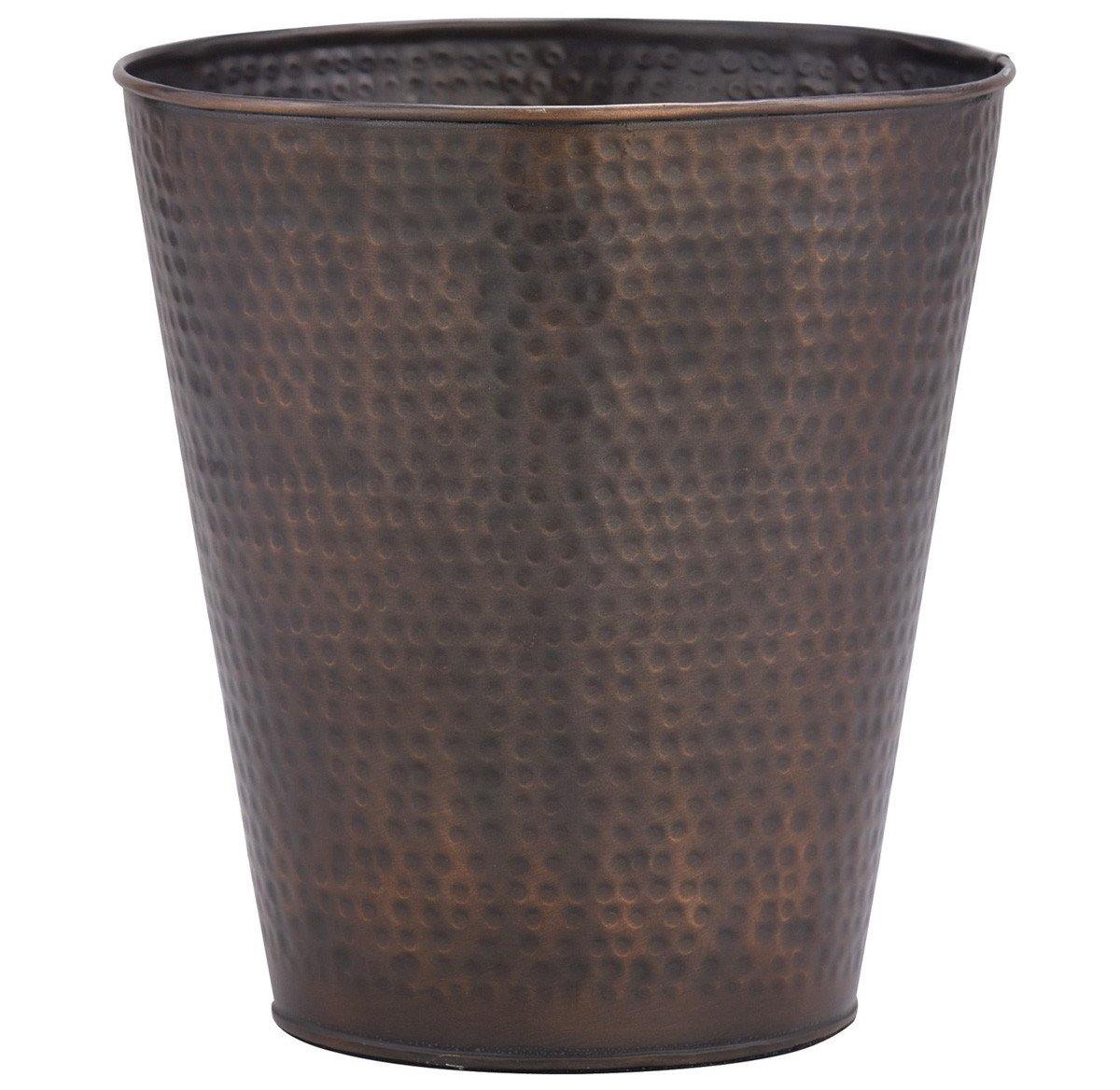 Hammered Copper Finish Waste Basket - The Fox Decor