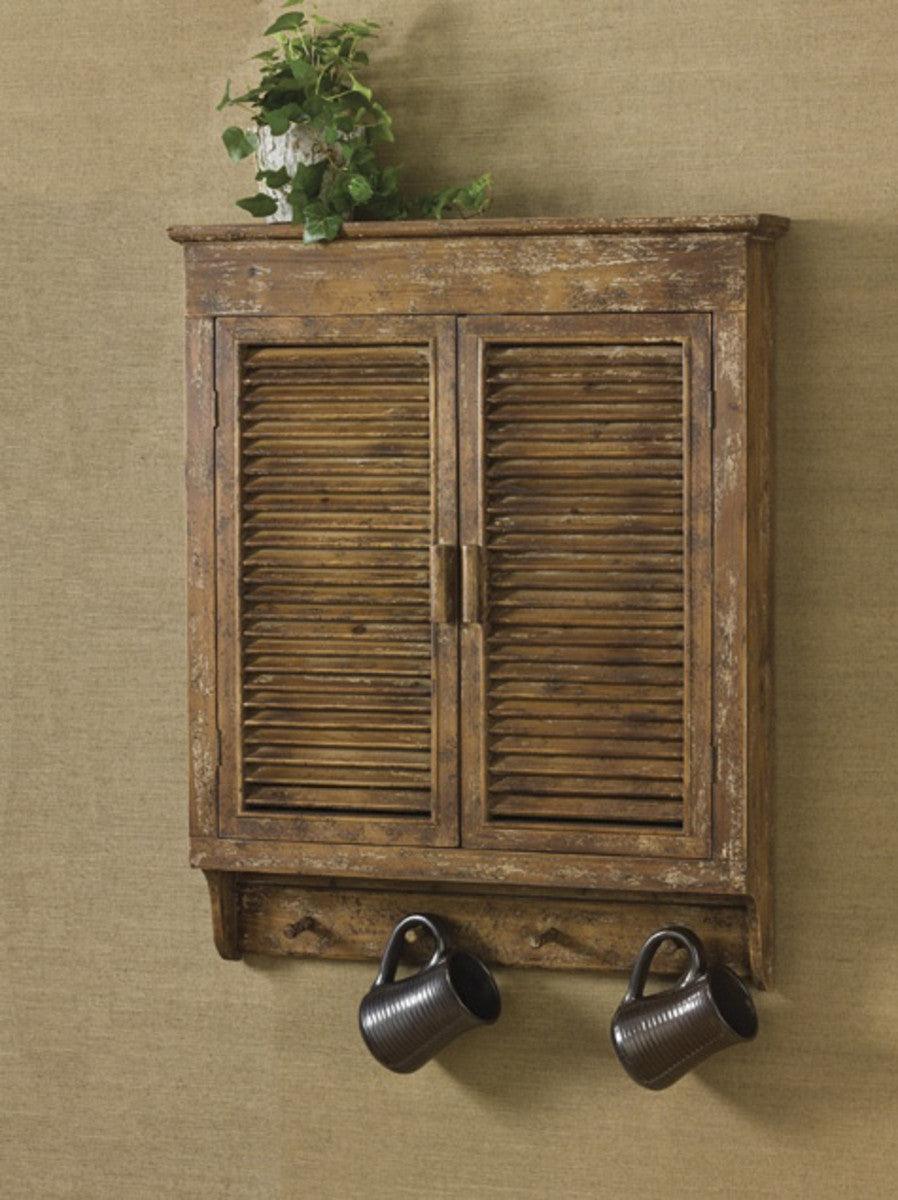 Primitive Distressed Wood Shutter Cabinet Park Designs