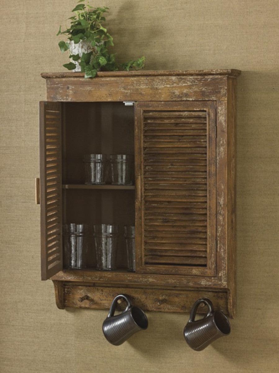 Primitive Distressed Wood Shutter Cabinet Park Designs