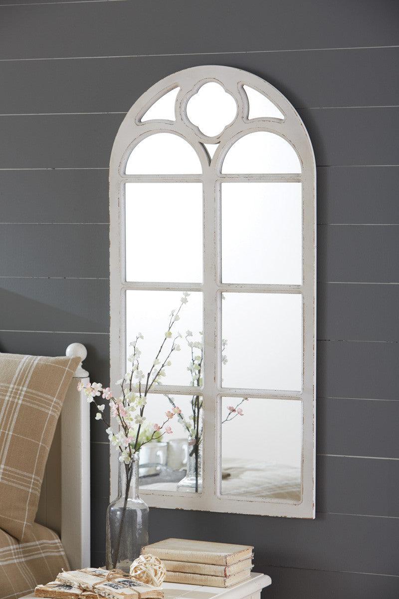 Wood Window Mirror Distressed - White Park Designs - The Fox Decor