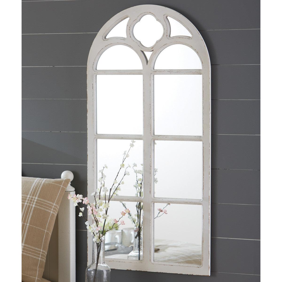 Wood Window Mirror Distressed - White Park Designs - The Fox Decor