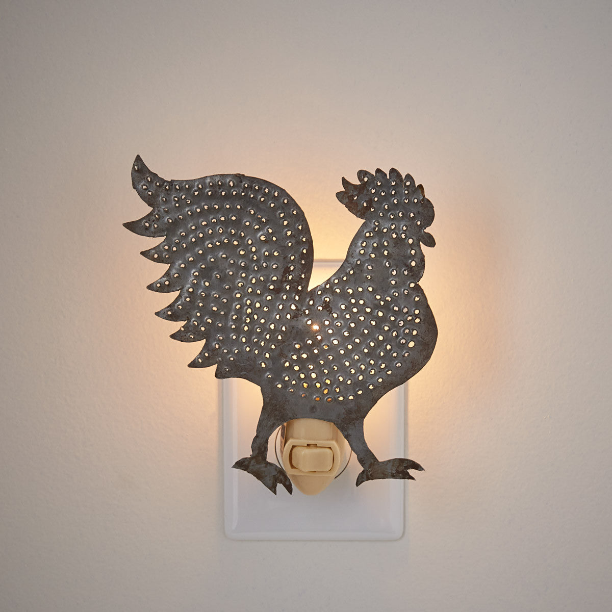 Rooster Night Light - Punched Tin Park Designs