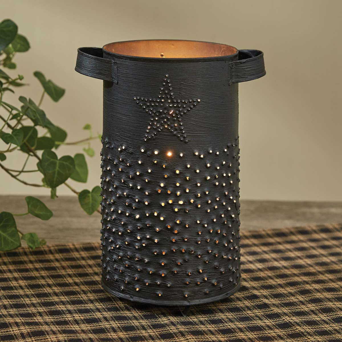 Punched Star Candle Holder Lamp - Pillar Park Designs