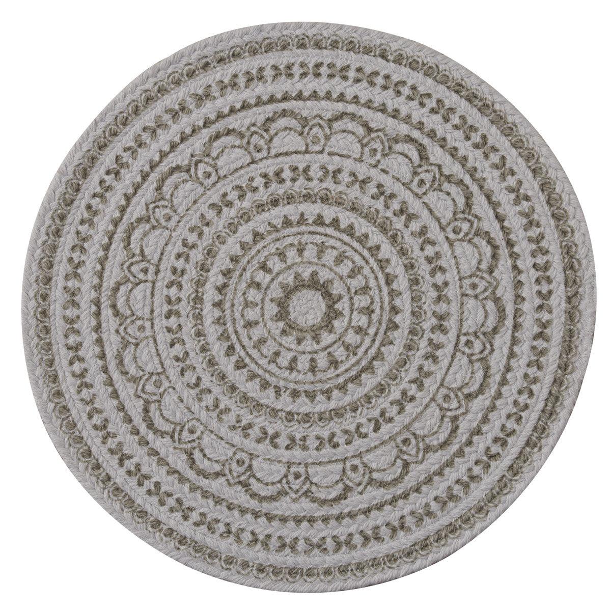 Zuri Medallion Printed Round Placemat - Mushroom Set Of 6 Park Designs - The Fox Decor