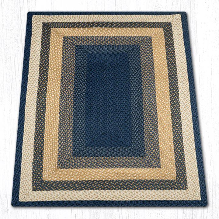 Light Blue/Dark Blue/Mustard Braided Area Rugs - Earth Rugs - The Fox Decor