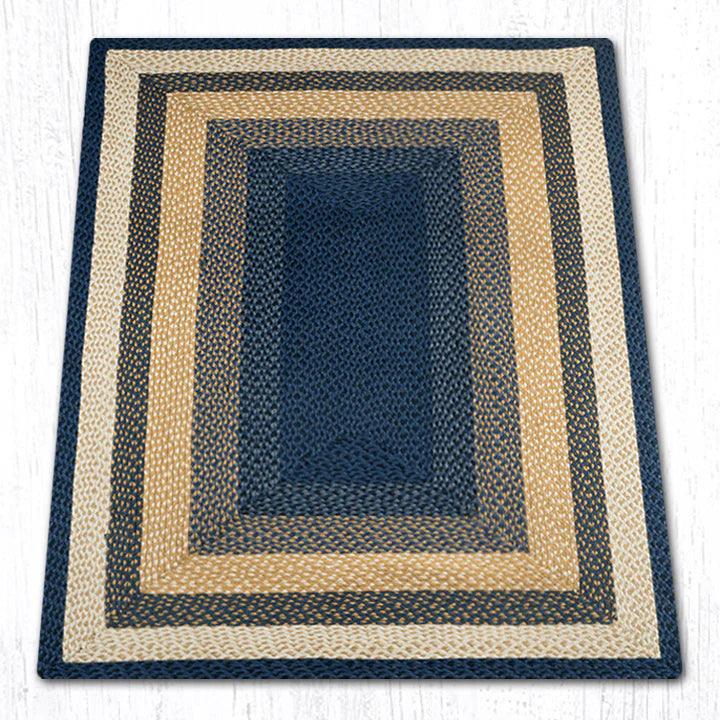 Light Blue/Dark Blue/Mustard Braided Area Rugs - Earth Rugs