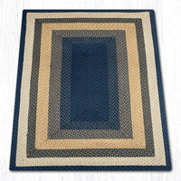 Thumbnail for Light Blue/Dark Blue/Mustard Braided Area Rugs - Earth Rugs