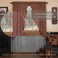 Thumbnail for Patriotic Patch Plaid Prairie Short Panel Curtain Curtain Set of 2 36x63x18 - The Fox Decor