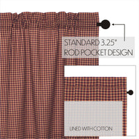 Thumbnail for Patriotic Patch Plaid Prairie Short Panel Curtain Curtain Set of 2 36x63x18 - The Fox Decor