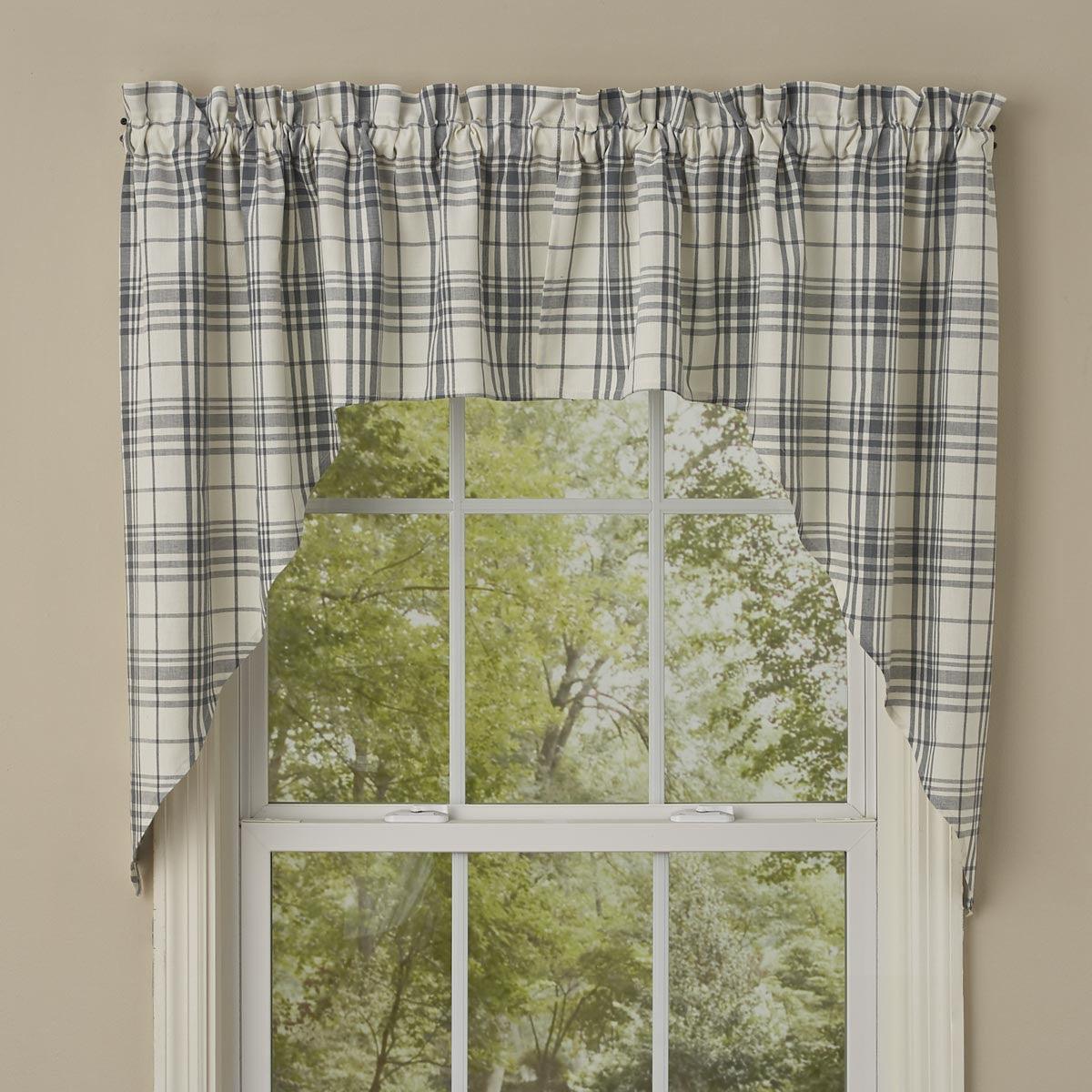 Simplicity Swags Curtain Candlelight White & Gunmetal Park Designs - The Fox Decor