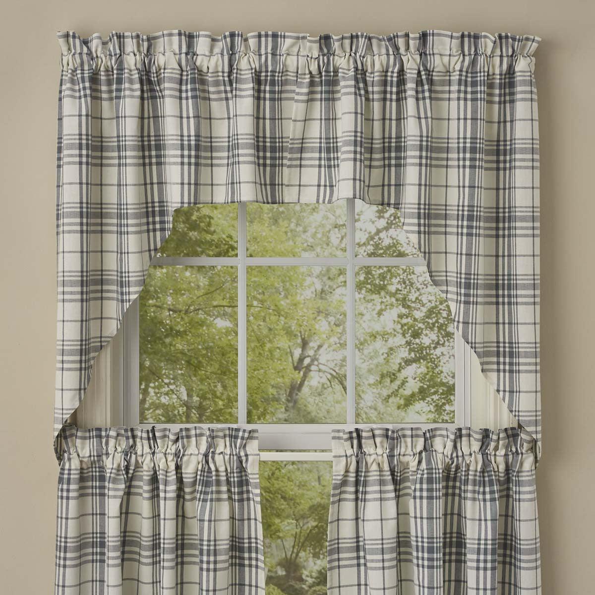 Simplicity Swags Curtain Candlelight White & Gunmetal Park Designs - The Fox Decor