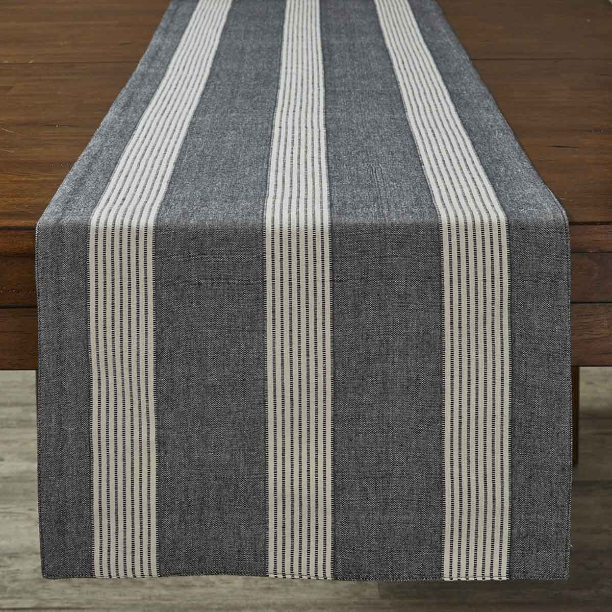 Graphite Stripe Table Runner - 72"L Park Designs