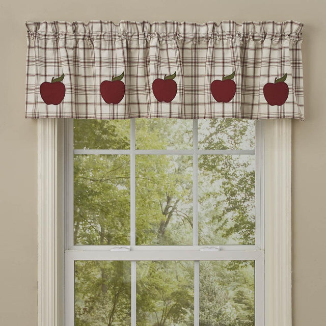 Apple Orchard Applique Lined Window Valance Park designs - The Fox Decor